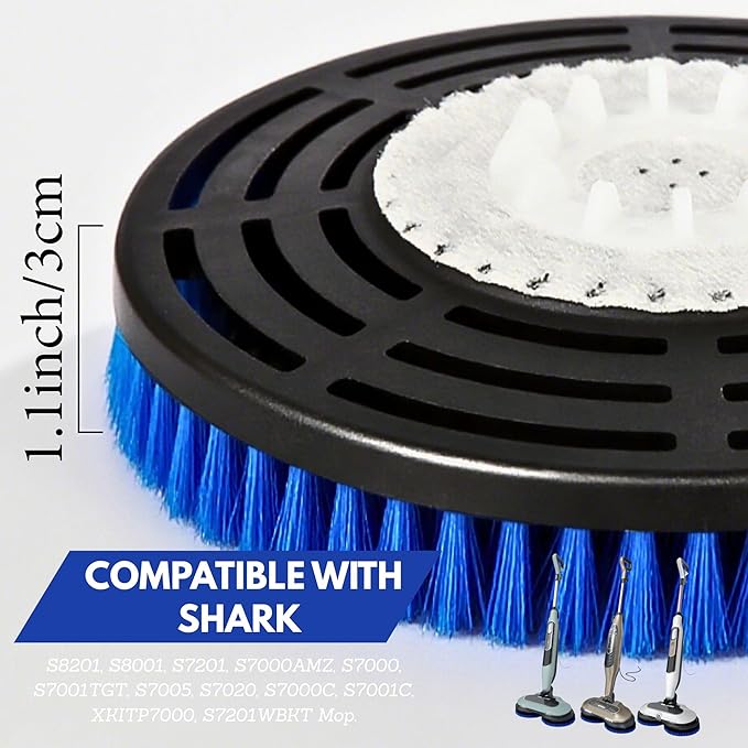 S7001 Upgraded Replacement Steam Mop Brush Head for Shark,S8201 S8001 S7000 S7201 S7000AMZ S7005 S7020 S7001C Scrubbing and Sanitizing Hard Floor Steam Mop Pads (2Blue)