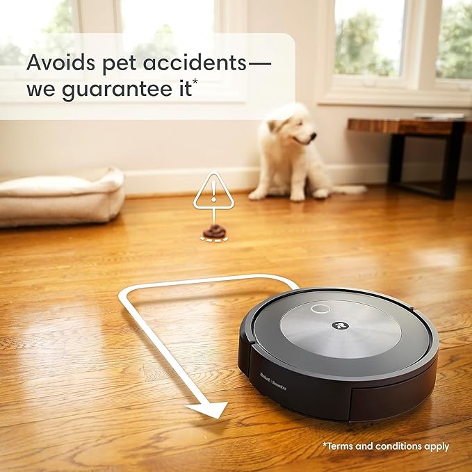 iRobot Roomba Combo j5+ Self-Emptying Robot Vacuum & Mop – Identifies and Avoids Obstacles Like Pet Waste & Cords, Empties Itself for 60 Days, Clean by Room with Smart Mapping, Works with Alexa