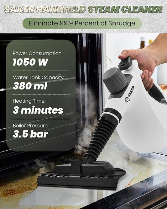 Saker Handheld Steam Cleaner Upgraded,Portable Steam Cleaner for Home,1050W Steam Cleaner,Quick Heating & Deep Cleaning of Floors, Cars, and Kitchen(with 5 Fiber Cloths)