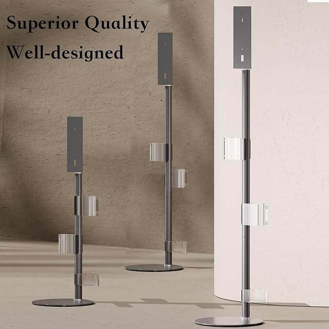 Height-Adjustable Vacuum Stand Compatible with Dyson Gen5/V15/V12/V11/V10/V9/V8/V7 – Solid Metal Storage Bracket with 3 Hooks & 9-Part Organizer, Heavy-Duty Stable Holder