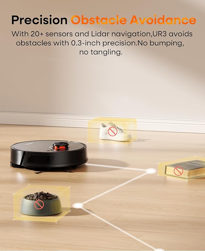 Robot Vacuum and Mop Combo with Self-Emptying, Robotic Vacuum Cleaner 7000Pa & LiDAR Navigation, 180 Mins,90 Days Capacity, Home Mapping, for Pet Hair/Hard Floors/Carpets, App/Alexa Control