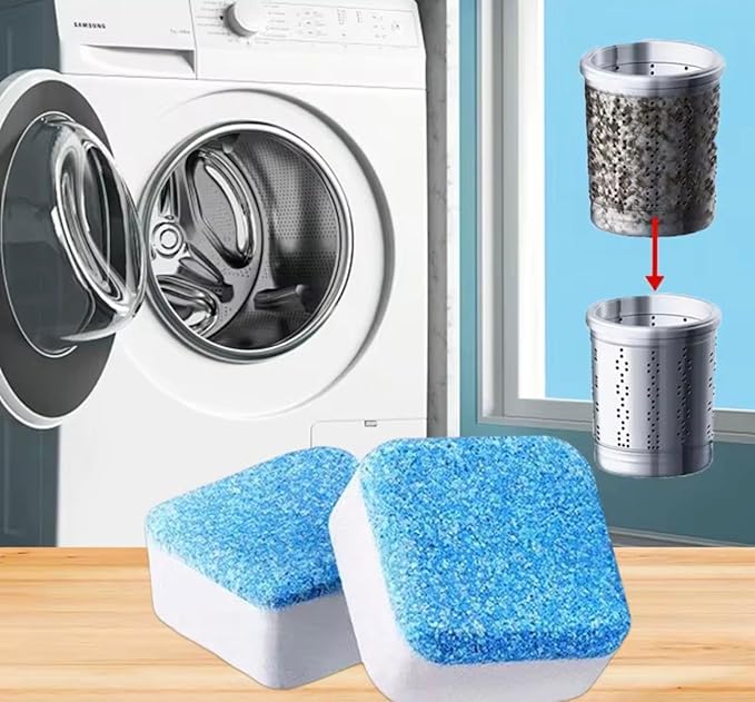 SM Washing Machine Cleaner 24 Pack - Deep Cleaning Tablets For HE Front Loader & Top Load Washer, Septic Safe, Clean Inside Drum and Laundry Tub Seal - 1 year Supply,