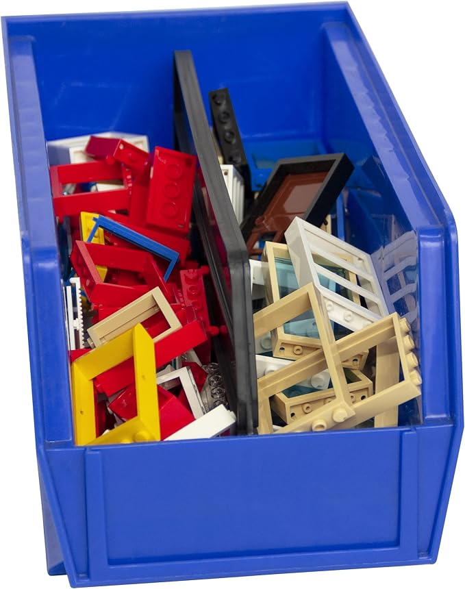 Akro-Mils TiltView Plastic Storage Cabinet with 6 Tilt Out Bins, Horizontal Parts Organizer, Teacher Toolbox, and Office Supply Organizer, 23-5/8" W x 3-1/2" H x 3-3/4" D, Stone