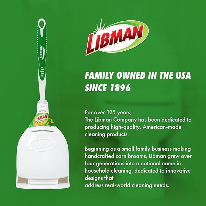 Libman Designer Bowl Brush and Caddy - 2 Pack - Toilet Brush and Holder Set, Non-Scratch, Bathroom Brush, Hygenic Caddy with Drying Slits
