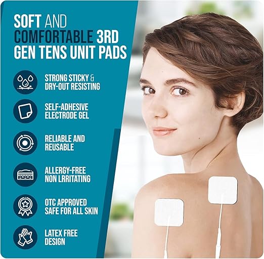 SM Electrodes TENS Unit Replacement Pads TENS Unit Pads TENS Pads 2x2” 8 PCS Electrodes Pad Reuse More Than 35-50Time, Self Stick and Non-Irritating,Tens Electrode Pads for TENS Machine