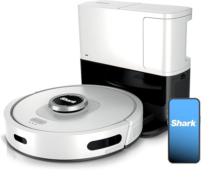 Shark AI Ultra Voice Control Robot Vacuum with Matrix Clean Navigation, Home Mapping, 60-Day Capacity, XL Self-Empty Base for Homes with Pets, Carpet & Hard Floors, Cool Grey