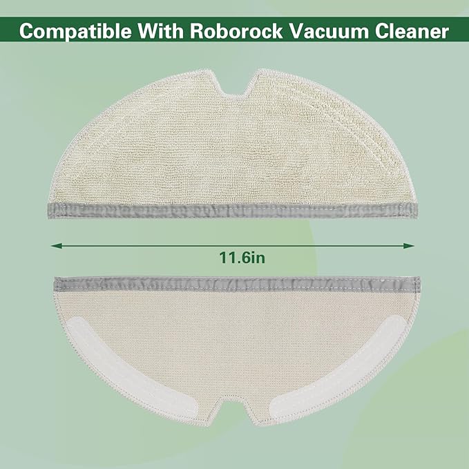 VIEWALL 6 Packs Reusable Microfiber Mop Cloth Compatible with Roborock E Series, Q5, Q5 Pro, Q5 Pro+, Q7, Q7Max, Q8Max,Q8Max+,S5, S5 Max, S6, S6 Pure Robot Vacuum Cleaner(Not for Q7 M5, S8, S7, Q10)