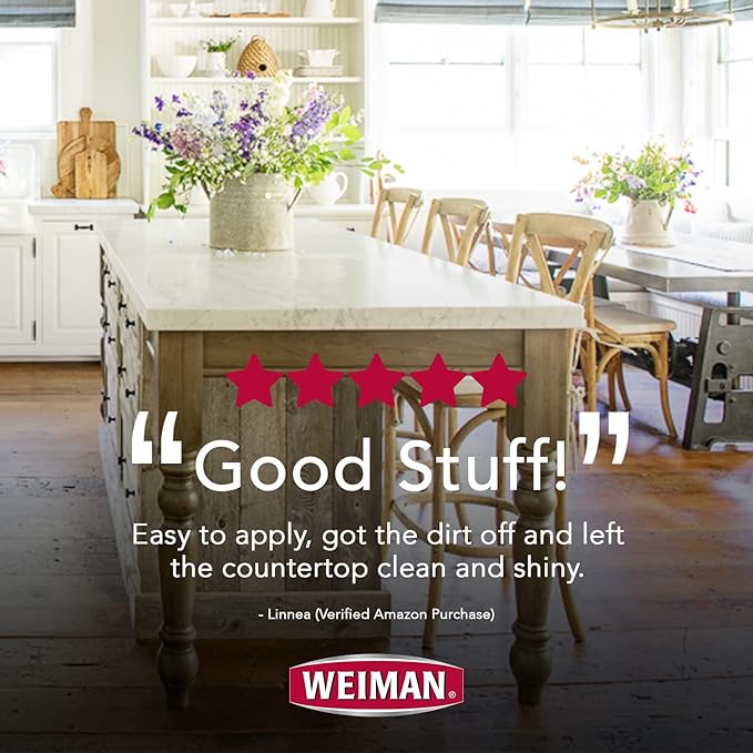 Weiman Disinfecting Granite Cleaner & Polish Value Pack - (1) 24 oz Spray Bottle, (1) 64 oz Refill