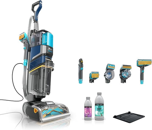Shark Carpet Xpert Hair Pro with Stain Striker Upright Carpet, Area Rug & Upholstery Cleaner, Carpet Shampooer, 5 Tools, Navy, EX304