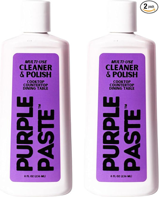 Purple Paste All Purpose Cleaning & Polishing Paste – Tough Stain Remover for Kitchen, Bathroom, Oven, Stove, Tile & Grout – Multi-Surface Cleaner Made in USA, 8oz (Pack of 2)