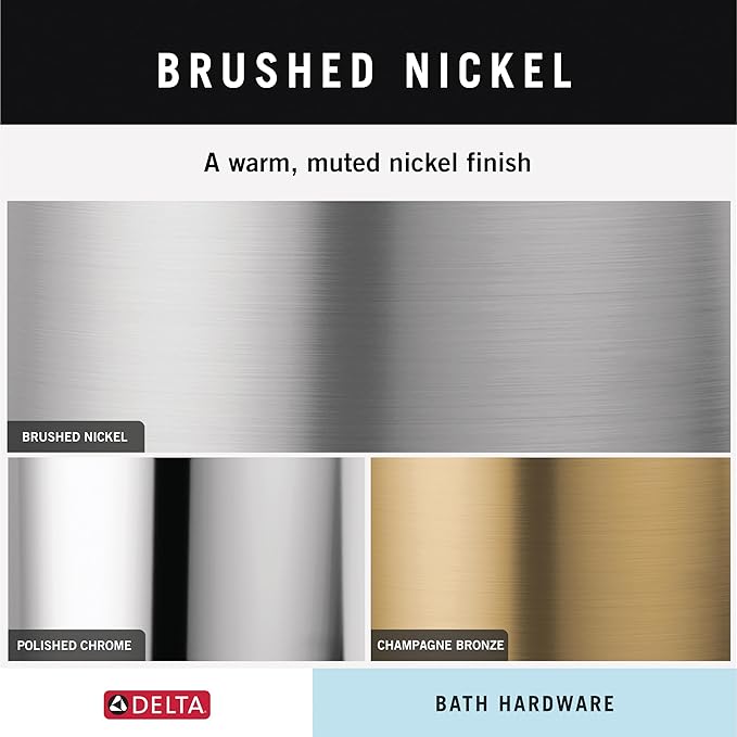 Delta Arvo (1-Pack) Hand Towel Holder SpotShield Brushed Nickel Towel Racks for Bathroom Wall Square Towel Ring Holder for Bath Towel Hanger for Kitchen, Bathroom Accessories ARV46-DN