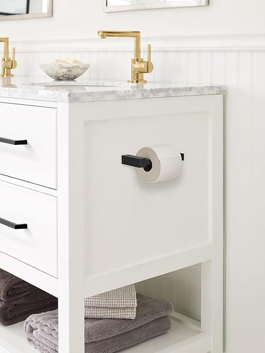 Amerock BH36081MB | Matte Black Single Post Toilet Paper Holder | 5-7/8 in. (149 mm) Length Toilet Tissue Holder | Monument | Bath Tissue Holder | Bathroom Hardware | Bath Accessories