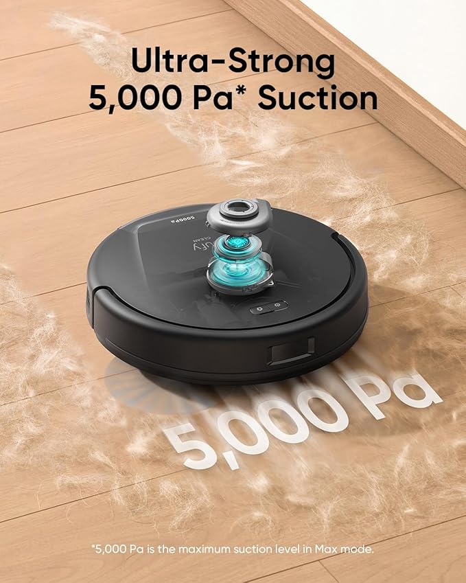eufy L60 Robot Vacuum with Self Empty Station, Hair Detangling Technology, Up to 60 Days Hands Free Cleaning, 5,000 Pa Suction (Renewed)
