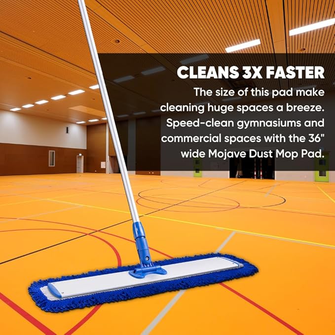 36" Mojave Microfiber Dust Mop Pads (Pack of 2) - for Hardwood, Tile, Laminate, Stone, Concrete Floors - Ideal for Commercial Use, Gyms, Schools, Warehouse, Basketball Courts