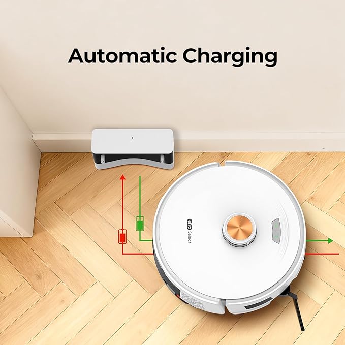 Robot Vacuum and Mop Combo, 10Kpa Robotic Vacuum Cleaner, 150 Min Max, Customized Cleaning, Multi-Floor Mapping, WiFi/Alexa/APP, Ideal for Hard Floors, Carpets & Pet Hair, Self-Charge (3621)