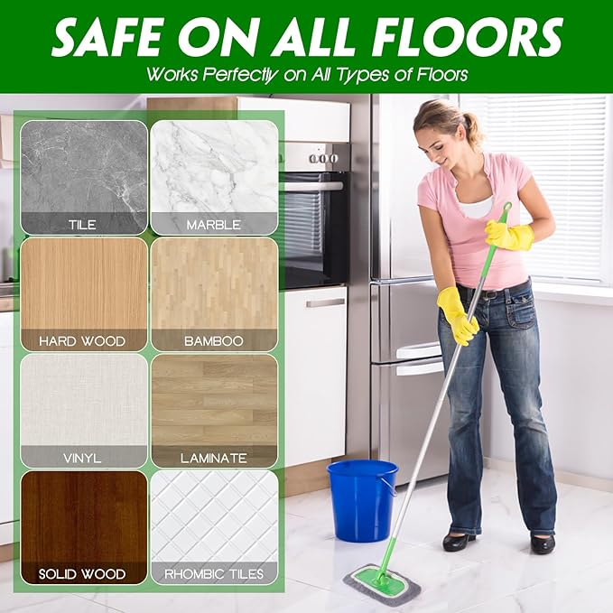 Reusable Mop Pads Compatible with Swiffer - Dry Sweeping Cloths & Wet Mopping Cloths for Household Cleaning - Washable Microfiber Wet Pads for Mopping Floors - 4 Pack (Mop is not Included)