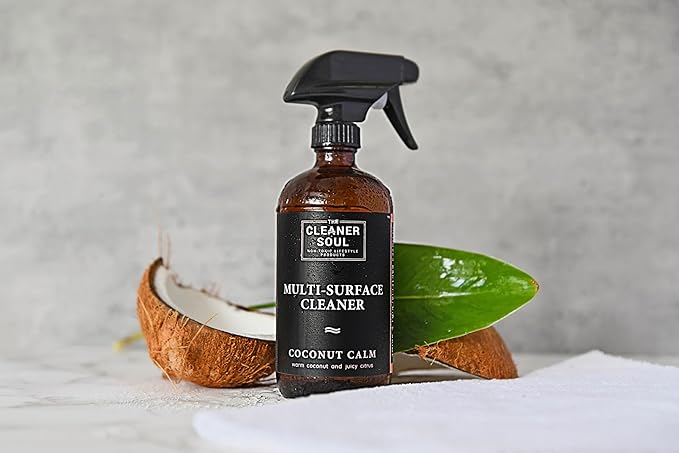Non-Toxic Multi Purpose Cleaner, Natural Cleaning Spray, Luxurious Refillable Glass Bottle, Essential Oil Fragrance, Safe for All Surfaces, Safe for Animals, Pets, Safe for Humans (Eucalyptus Breathe)