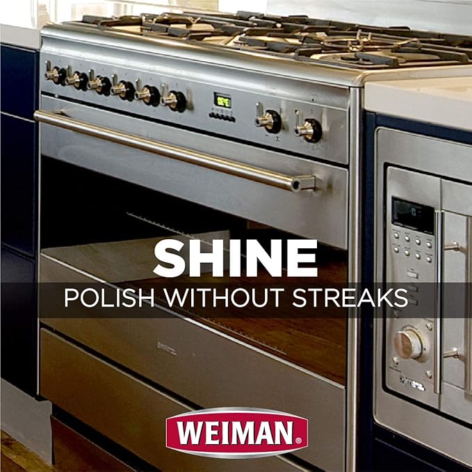 Weiman Stainless Steel Cleaner and Polish - 17 Ounce (6 Pack) - Non-Toxic Protects Appliances from Fingerprints and Leaves a Streak-Less Shine for Refrigerator Dishwasher Oven Grill
