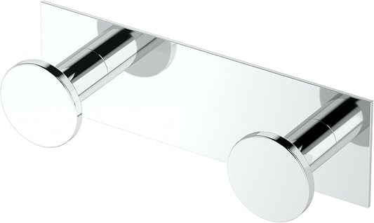 Gatco 1284 Modern Glam Double Hook, Chrome/Wall Mounted Two Hooks with 6.50" Mounting Base