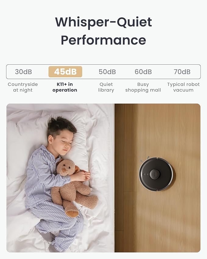 SwitchBot K11+ Robot Vacuum & Mop with Matter, 6000Pa Suction, 90-Day Hands-Free Self-Emptying, LDS Navigation, 3.6″ Ultra-Slim, Anti-Tangle for Pet Hair, Works with Alexa, Google Home, Apple Home