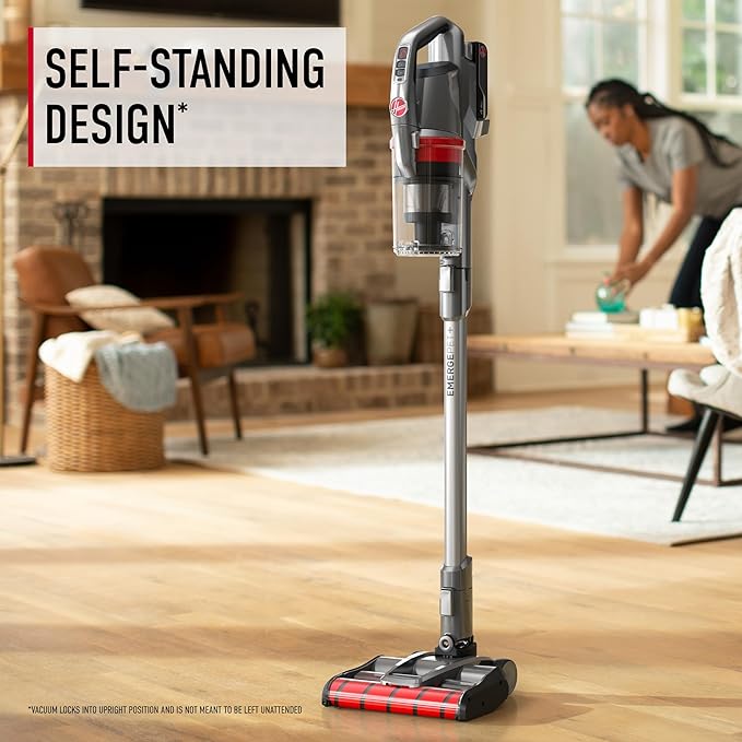 Hoover ONEPWR WindTunnel Emerge Pet Cordless Stick Vacuum Cleaner, Lightweight & Powerful Stick Vac for Home, Quiet Self-Standing Design, No Wall Mount Needed, Ideal for Pet Hair, Renewed