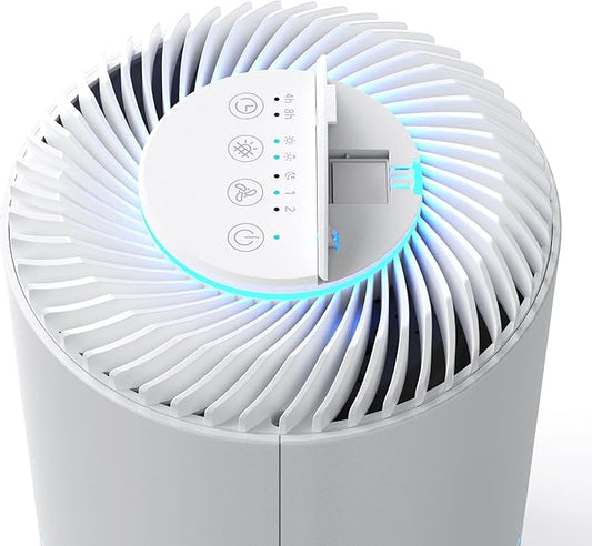 Crane True HEPA Air Purifier for Home, Bedroom, and Dorm Room, Up To 150 Sq Ft Small Air Purifier for Dust, Smoke, Dander, Bedroom Essentials, Features 4-8 Hour Timer, Night Light, Aroma Tray