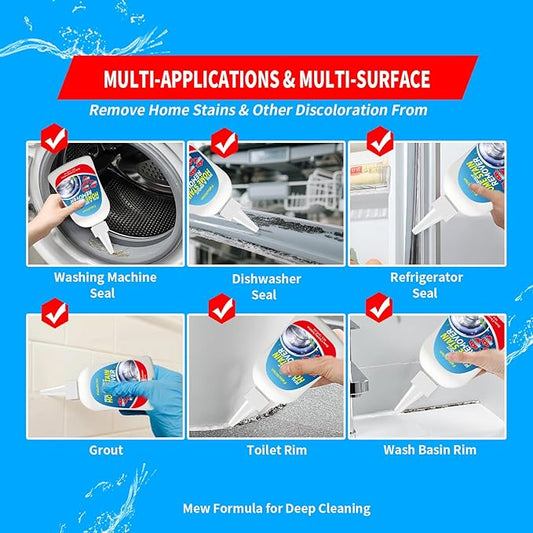 Home Stain Remover Gel – Stubborn Stain Cleaner No Harsh Scrubbing Required (Front Loader Washing Machine Seal Washing Machine Seals, Sinks & Tiles | No-Slip Formula | 8H Penetration)
