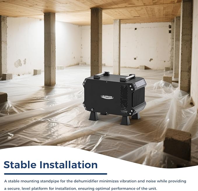 ALORAIR Dehumidifier Riser Kit 4-Pack, 6 Inch Heavy-Duty Universal Crawl Space Support for Optimal Drainage, Vibration & Noise Reduction, Fits All Crawlspace Dehumidifiers