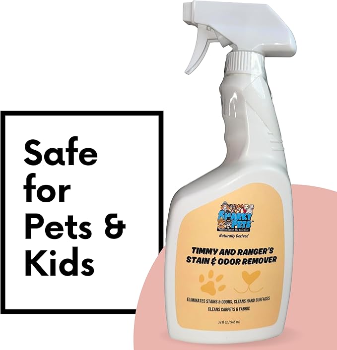 Stain & Odor Remover – Enzyme-Powered Cleaner for Pet Accidents on Carpet, Furniture & Floors – 32 oz Spray – Safe for Dogs, Cats & Homes