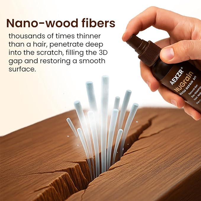 NuGrain Wood Repair Kit, Easy-Fix Wood Furniture Repair, Professional Wood Floor Scratch Repair - Restores Wood Scratch, Covers Nicks, Marks, Minor Defects (2)