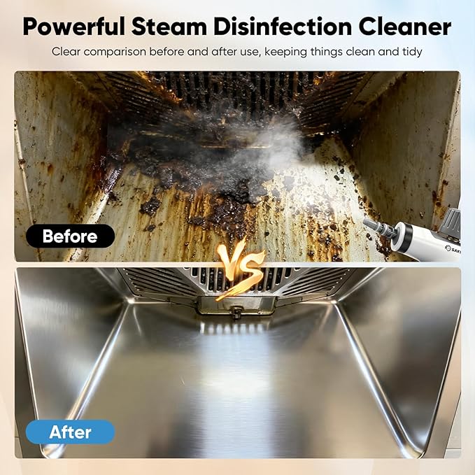 Saker Handheld Steam Cleaner New,Portable Steam Cleaner for Home,1050W Steam Cleaner,4 Fiber Cloths for Quick Heating & Deep Cleaning of Floors, Cars, and Kitchen