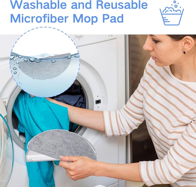 VIEWALL 6 Pack Microfiber Mop Cloths Compatible with Roborock Q7 M5 / Q7 M5+ / Q7 L5 / Q7 L5+ Robot Vacuum Cleaner, Reusable Mop Cloths Replacement Accessories(Not for Q7 / Q7 MAX / Q5 MAX)