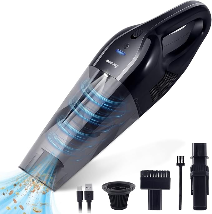 Portable Handheld Vacuum Cordless – 10,000Pa Suction Power, Lightweight 1.8 lbs, Washable HEPA Filter, LED Light, Quiet, 800ml Dustbin, Perfect for Home