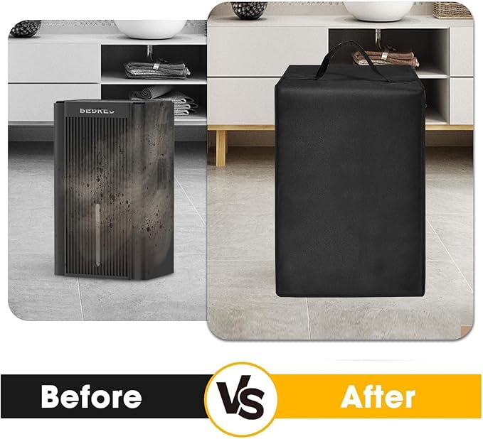 Dehumidifier Dust Cover Heavy Duty 600D Nylon Antistatic Waterproof Convenient Protective Case for Compatible with Dehumidifier CT11 for Home,95OZ (Black)