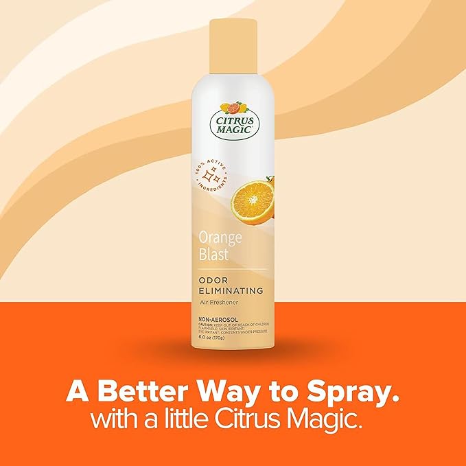 Citrus Magic Odor Eliminating Air Freshener Spray, Orange Blast, 6 Ounce (Pack of 2) - Packaging May Vary