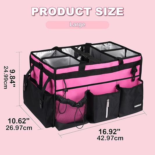 Large Cleaning Caddy Bag With Detachable Divider,Caddy Organizer With Handle,Cleaning Supply Storage With Adjustable Shoulder Strap & Waist Belt For Cleaners,Cleaning Housekeepers