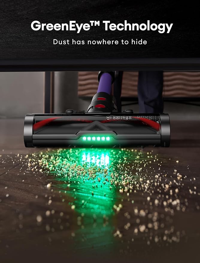 Ultenic Cordless Vacuum Cleaner, 550W/50Kpa, 60Mins Runtime, Stick Vacuum Cordless with 180°Bendable Wand, Anti-Tangle Brush, Vacuum Cleaners for Home/Pet Hair/Carpet/Floor (Purple)