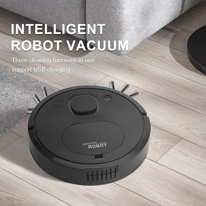 Robotic Vacuum Cleaner, Robot Vacuum and Mop,Advanced Obstacle Avoidance,Slim aspiradora Robotic Vacuum Cleaner Design, Tangle-Free Suction,Ideal for Hard Floor,Carpet,Pet Hair,One Click Start.