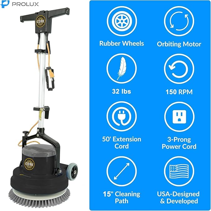 Prolux PLC15 15" Heavy Duty Single Pad Commercial Polisher Floor Buffer Machine Scrubber