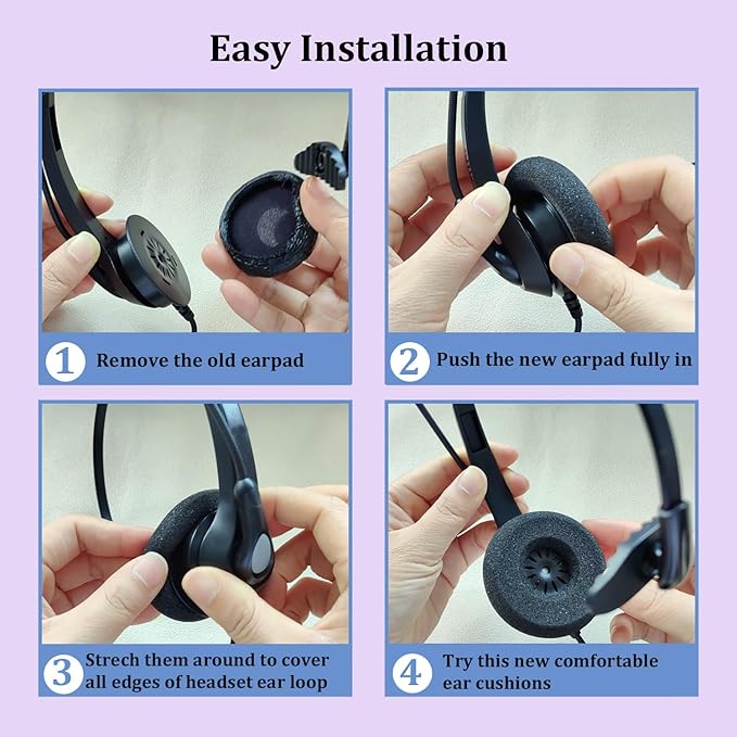 Replacement Ear Pads for Plantronics Headset Foam Ear Cushions Compatible with Plantronics Blackwire C320 3210 3220 3320 3225 HW251N HW261N HW510 HW520 HW720 H251N H261N H351N Headphones (10 Pack)