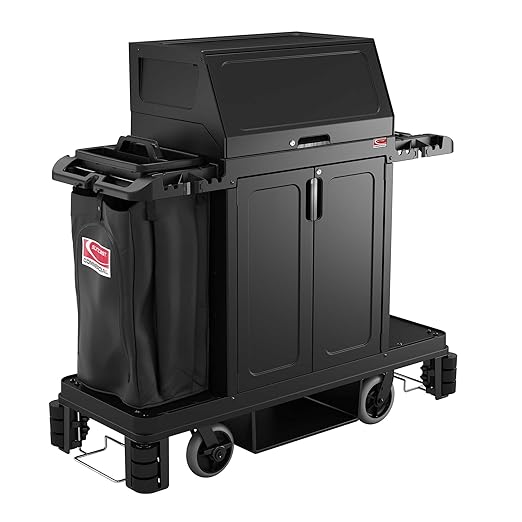 Suncast Commercial Locking Hood for Housekeeping Carts, Secure and Durable Accessory for Securing Supplies, Easy Installation, Black