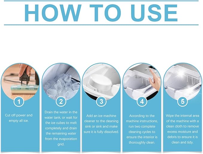 TIMLIFE Ice Machine Cleaner Maker Descaler - 24 Clean Tablets for Ice Machine, Compatible with Opal, Kitchenaid, Helps Remove Hard Water and Mineral Buildup for Great-Tasting Ice