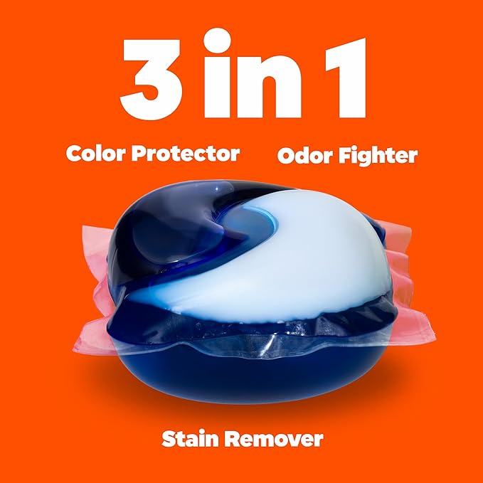 Tide PODS laundry detergent pacs, 3-in-1 Stain Remover, Odor Fighter, Color Protector, 102 Count, HE compatible, Spring Meadow Scent