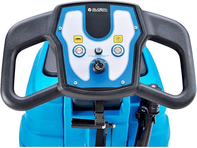 Global Industrial Commercial Electric Walk-Behind Ergonomic Auto Floor Scrubber, Corded, 17" Cleaning Path, 9.2 Gallon Solution Tank, 10.5 Gallon Recovery Tank
