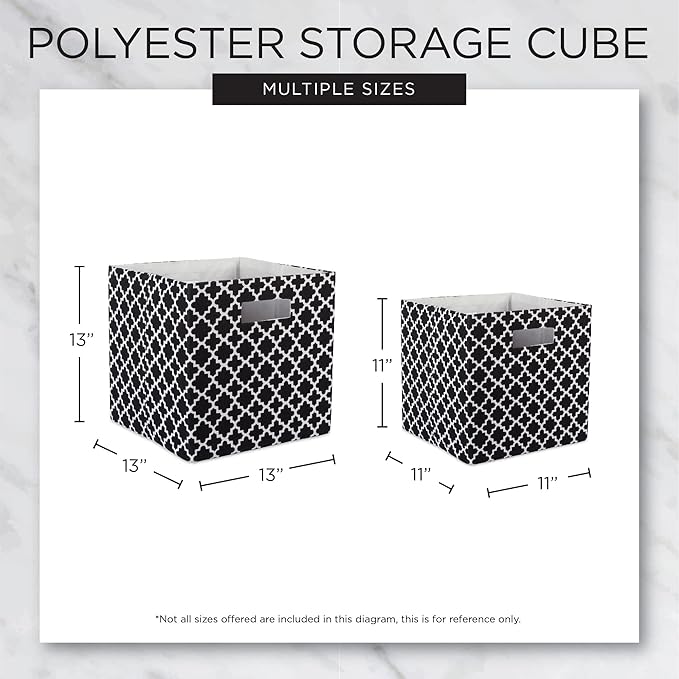 DII Non Woven Polyester Storage Bin, Polka Dot, White & Copper, Large Set of 2