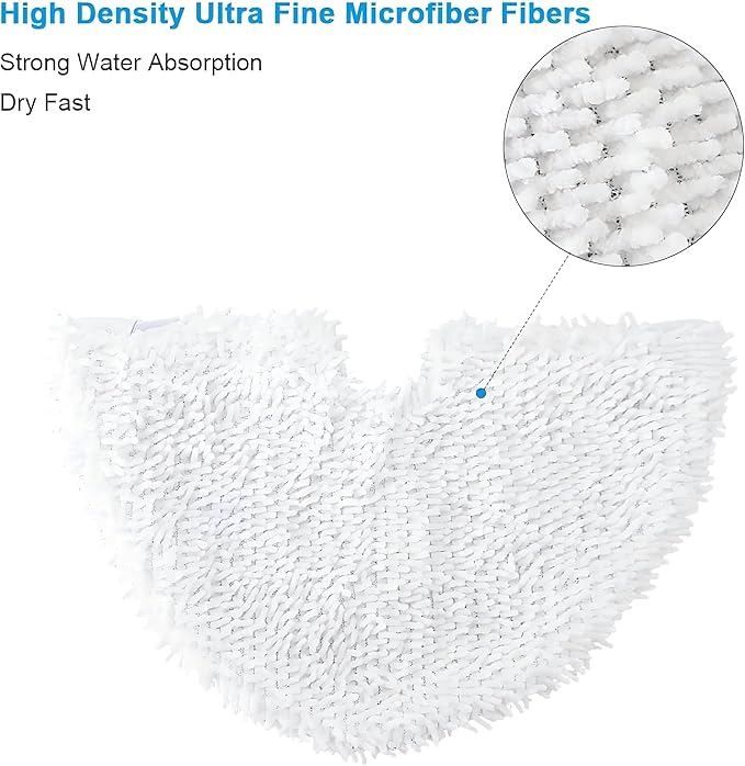 Fushing 3Pcs Steam Mop Pads, Triangle Washable Microfiber Cleaning Steamer Replacement Pads for Shark Steam Pocket Mop S3500 Series S3501 S3550 S3601 S3601D S3801 S3801CO S3901 SE450 S2901