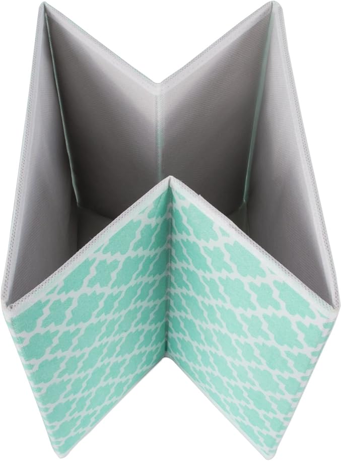 DII Non Woven Polyester Storage Bin, Lattice, Aqua, Small Set of 4