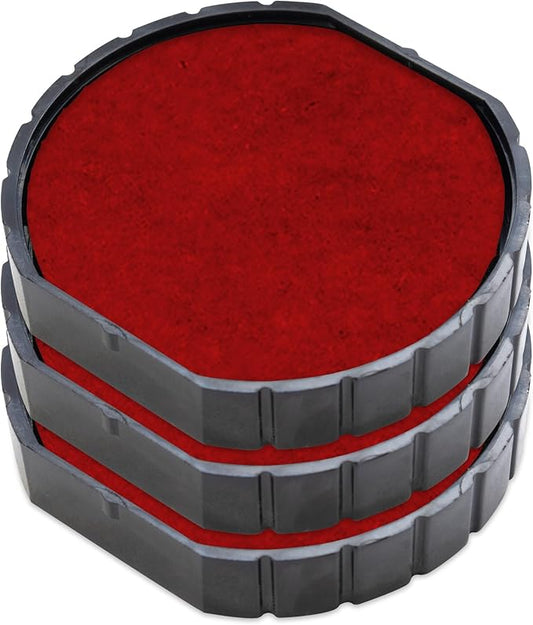 E/R30 Replacement Pad Compatible for 2000 Plus Printer R30 - Water Based - Pack of 3 - Red