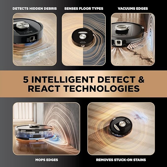 Shark Robot Vacuum & Mop Combo, PowerDetect NeverTouch Pro, Self-Emptying, Self-Refill with Self-Clean Pad Wash & Dry, 60-Day Capacity, 30-Day Refill Tank, RV2820ZE (Renewed)