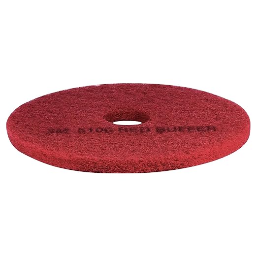 3M Buffer Floor Pad 5100, Red, 20", 5/Case, Removes Soil, Scratches, Scuff, and Black Shoe Heel